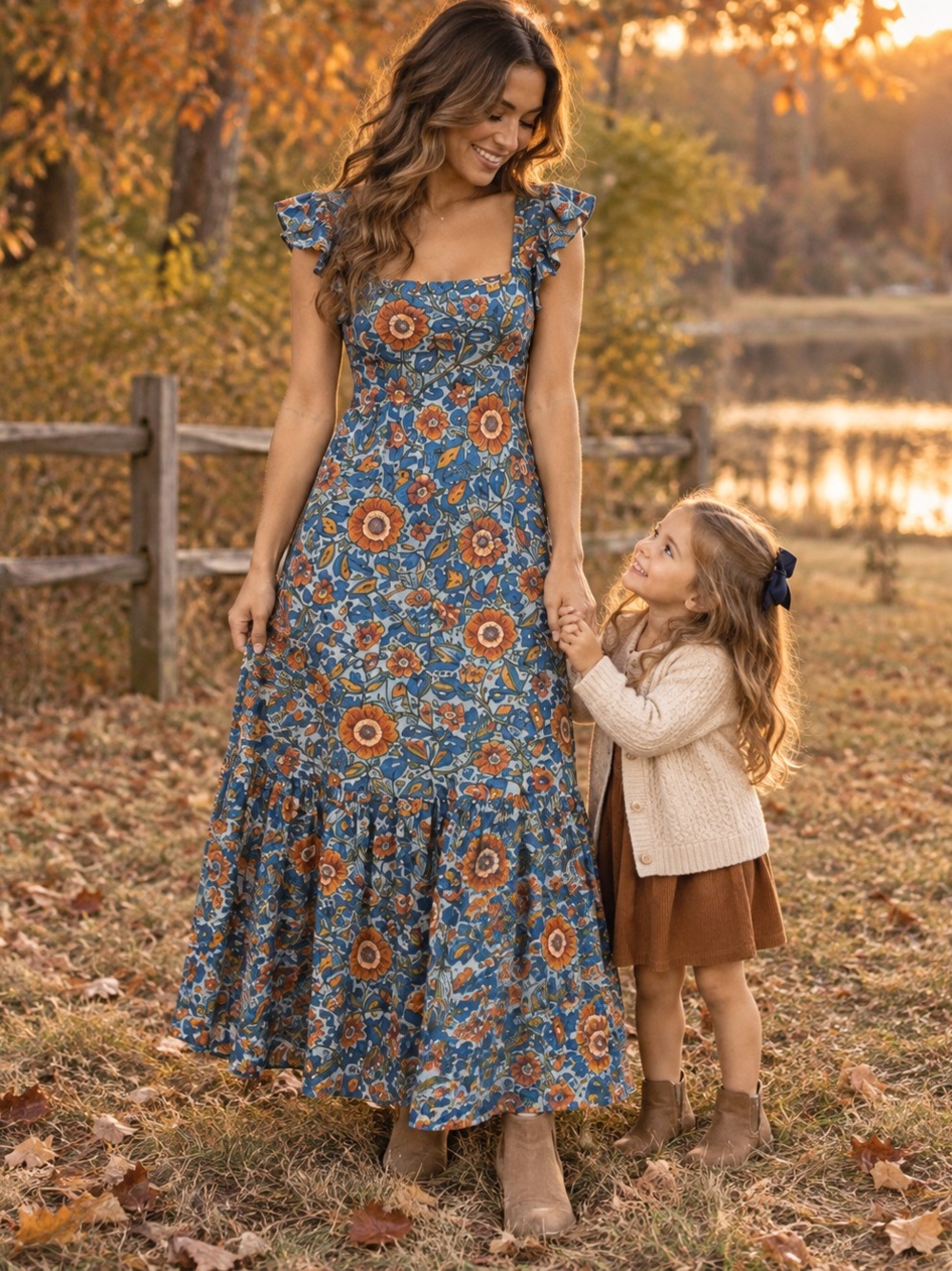 House of Harlow Jackie Midi Maxi Dress XS S Blue Floral Boho Flowy REVOLVE